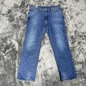 Levis Premium 541 Athletic Taper Men Blue Jeans Medium Wash 33x30 Workwear Big E